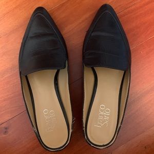 Franco Sarto Black Leather Mules